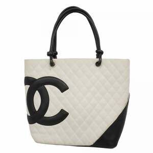 CHANEL Black Lambskin Leather Tote Bag